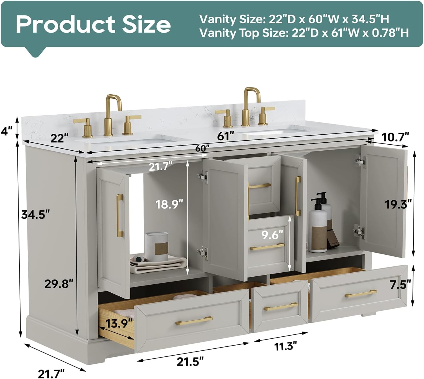 DELUXE LIVING 60 inch vanity review,60 inch double sink vanity review honest opinion,DELUXE LIVING bathroom vanity review pros cons,60 inch solid wood bathroom vanity review and rating,is DELUXE LIVING vanity worth buying review,60 inch greige vanity review verdict setup process and initial configuration
