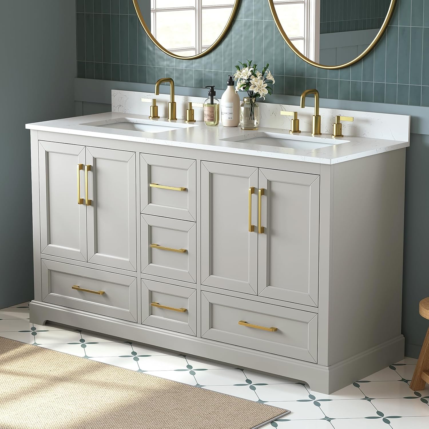 DELUXE LIVING 60 inch vanity review,60 inch double sink vanity review honest opinion,DELUXE LIVING bathroom vanity review pros cons,60 inch solid wood bathroom vanity review and rating,is DELUXE LIVING vanity worth buying review,60 inch greige vanity review verdict after weeks of real-world daily use