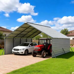 Image 1 of FLOUREE 20x20 metal carport review