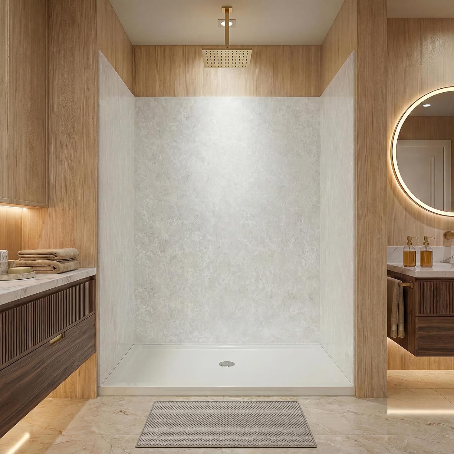 LarWorks shower wall panels review,solid surface shower wall kit review,Carrara white shower surround review pros cons,LarWorks wall panels review honest opinion,waterproof shower wall panels review verdict,seamless shower wall kit review and rating unboxing — what is included in the package