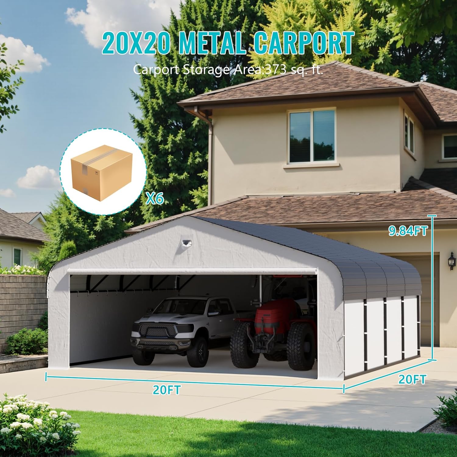 Sannwsg 20x20 Metal Carport Review: Honest Verdict for Snow 2 Sannwsg 20x20 metal carport review key features examined up close