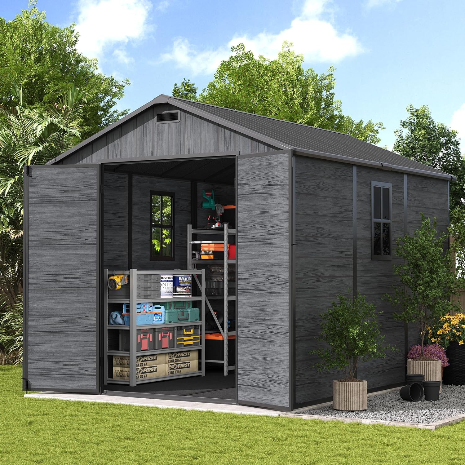 UDPATIO outdoor resin storage shed review,UDPATIO 8x10 shed review and rating,UDPATIO plastic shed review pros cons,UDPATIO resin shed review honest opinion,is UDPATIO storage shed worth buying,UDPATIO outdoor shed review verdict — full package contents