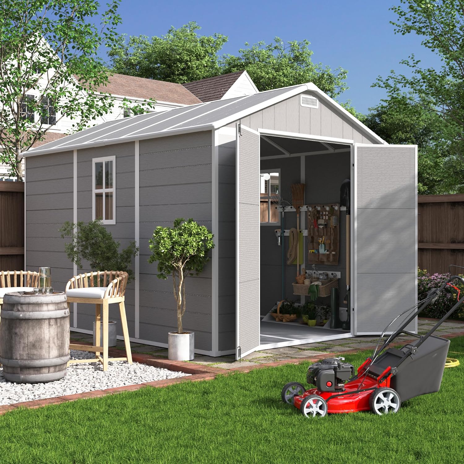 UDPATIO resin storage shed review,UDPATIO shed review and rating,is UDPATIO resin shed worth buying,UDPATIO outdoor shed review pros cons,UDPATIO storage shed review honest opinion,UDPATIO 7.5x10.7 shed review verdict unboxing — package contents and first impressions