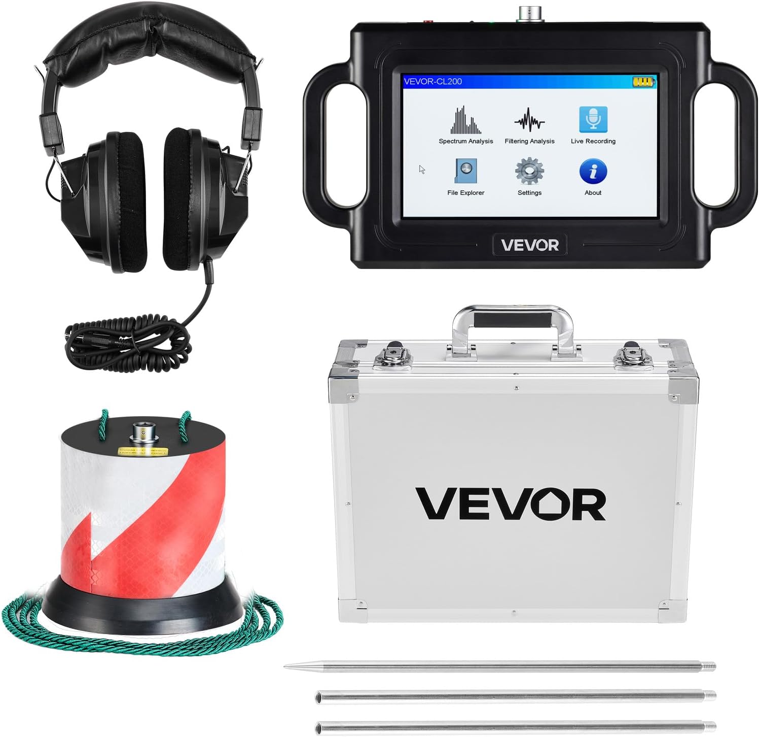 VEVOR pipe water leak detector review,VEVOR pipe water leak detector review and rating,is VEVOR pipe water leak detector worth buying,VEVOR pipe water leak detector review pros cons,VEVOR pipe water leak detector review honest opinion,VEVOR pipe water leak detector review verdict — full unboxing showing every item included