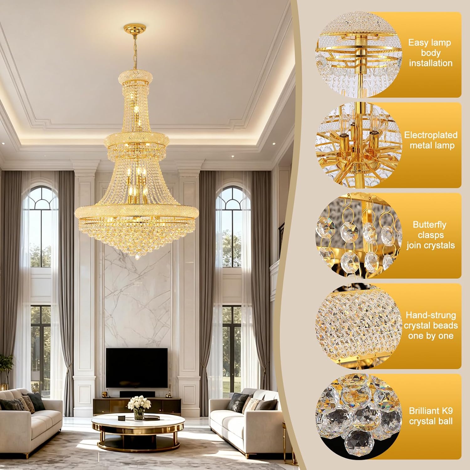 high ceiling chandelier review,27 lights chandelier review,large foyer chandelier review,modern gold crystal chandelier review,chandelier for high ceiling review and rating,is high ceiling chandelier worth buying performance results — claims verified against real-world testing
