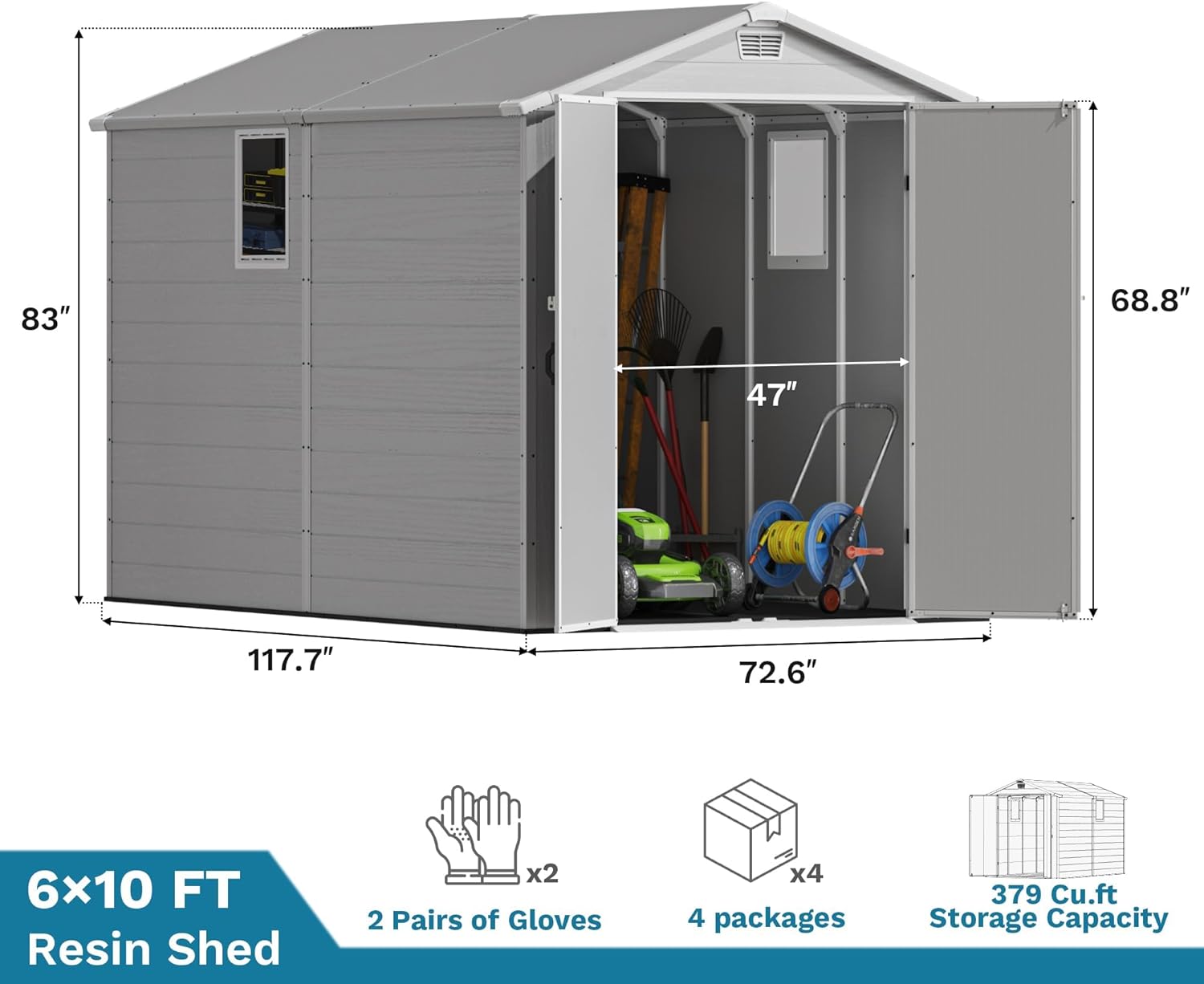 Devoko 6x10 shed honest review unboxing and complete package contents