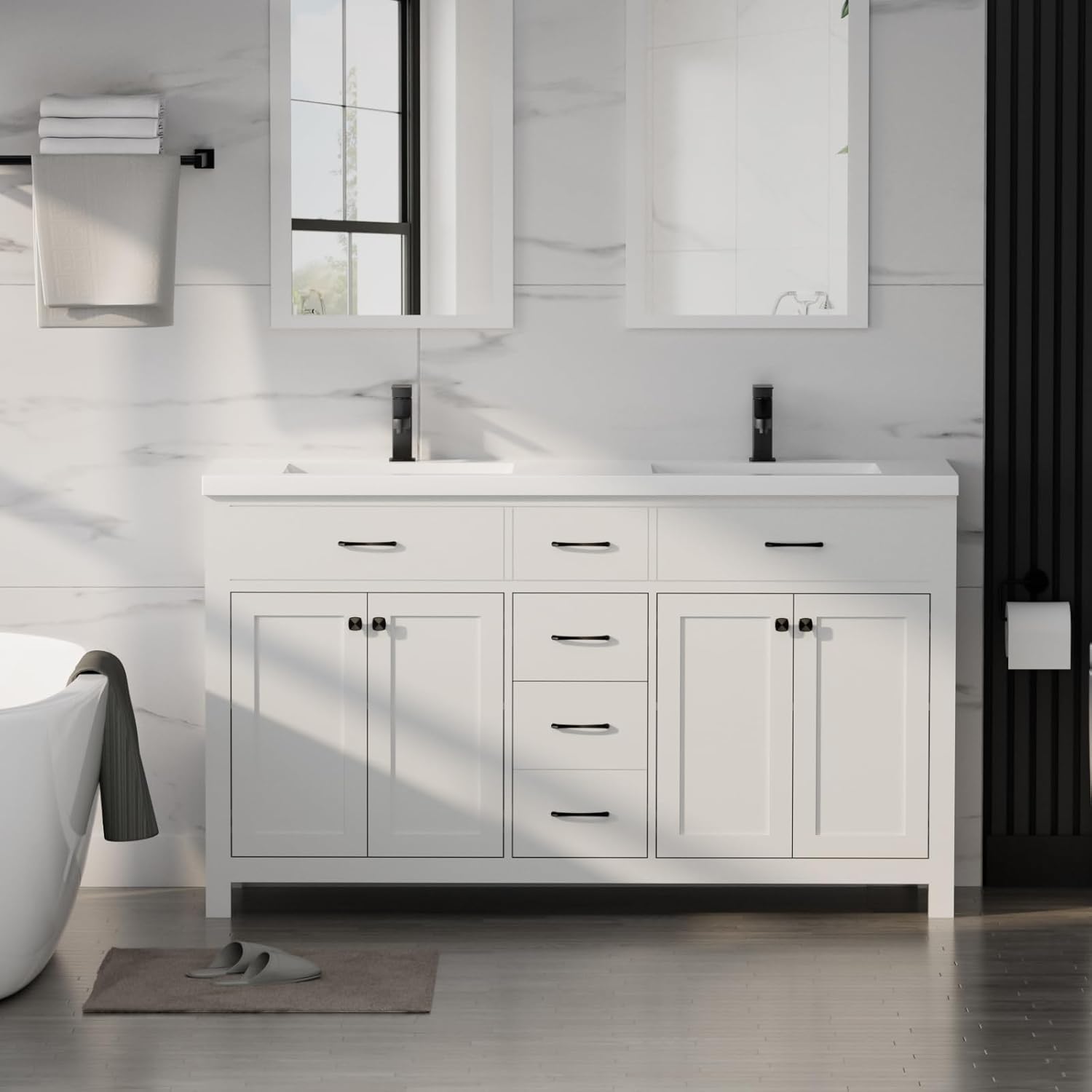 LUCKWIND 60 inch bathroom vanity review,LUCKWIND bathroom vanity review honest opinion,LUCKWIND sink combo review pros cons,LUCKWIND vanity set worth buying review,LUCKWIND 60 inch vanity review ratings,LUCKWIND modern vanity review verdict — full box contents and build quality
