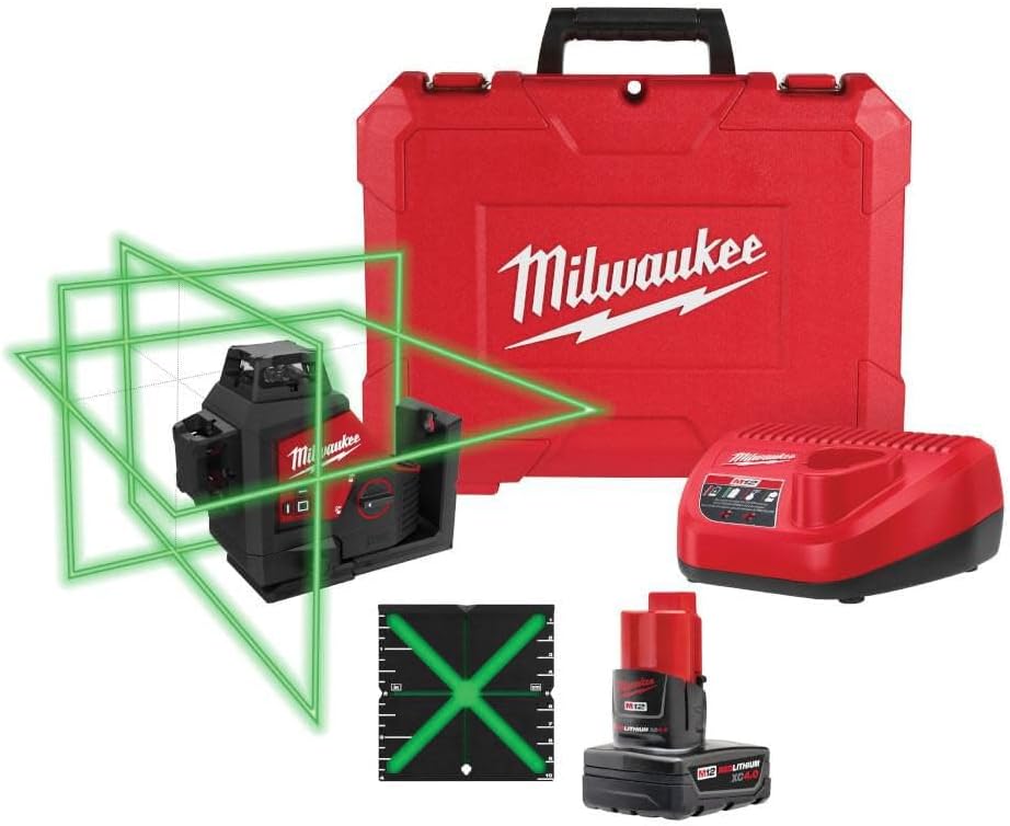 Milwaukee M12 Green Beam 360 review unboxing - what is included in the package