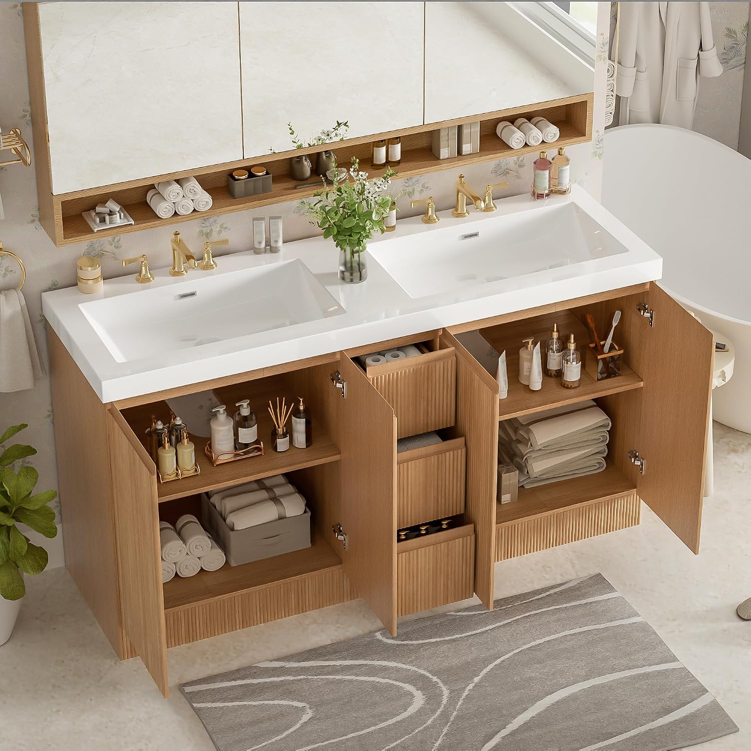 Virubi 60 inch double bathroom vanity review,Virubi double vanity review and rating,is Virubi bathroom vanity worth buying,Virubi vanity review pros cons,Virubi double sink vanity honest review,Virubi 60 inch vanity review verdict — setup process and usability